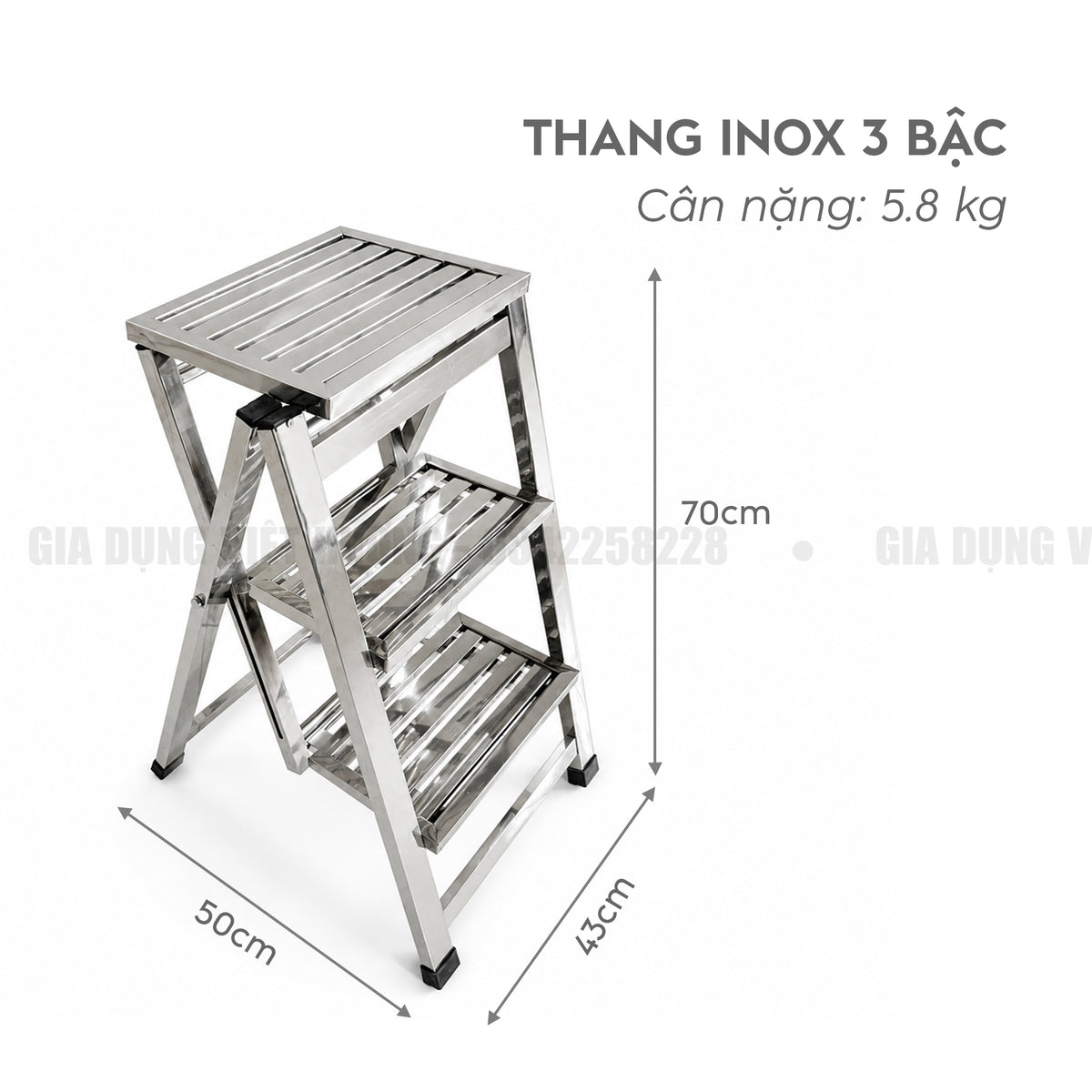Thang Vuông Inox - 3 Bậc